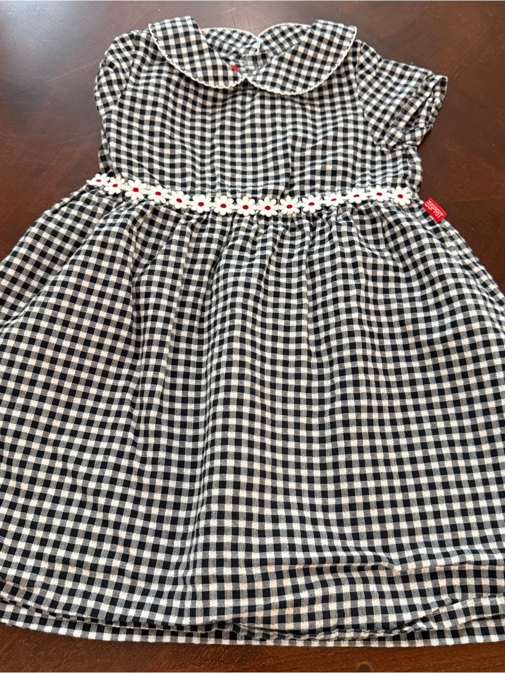 Esprit Gingham Dress Girls Sz M 100% Cotton